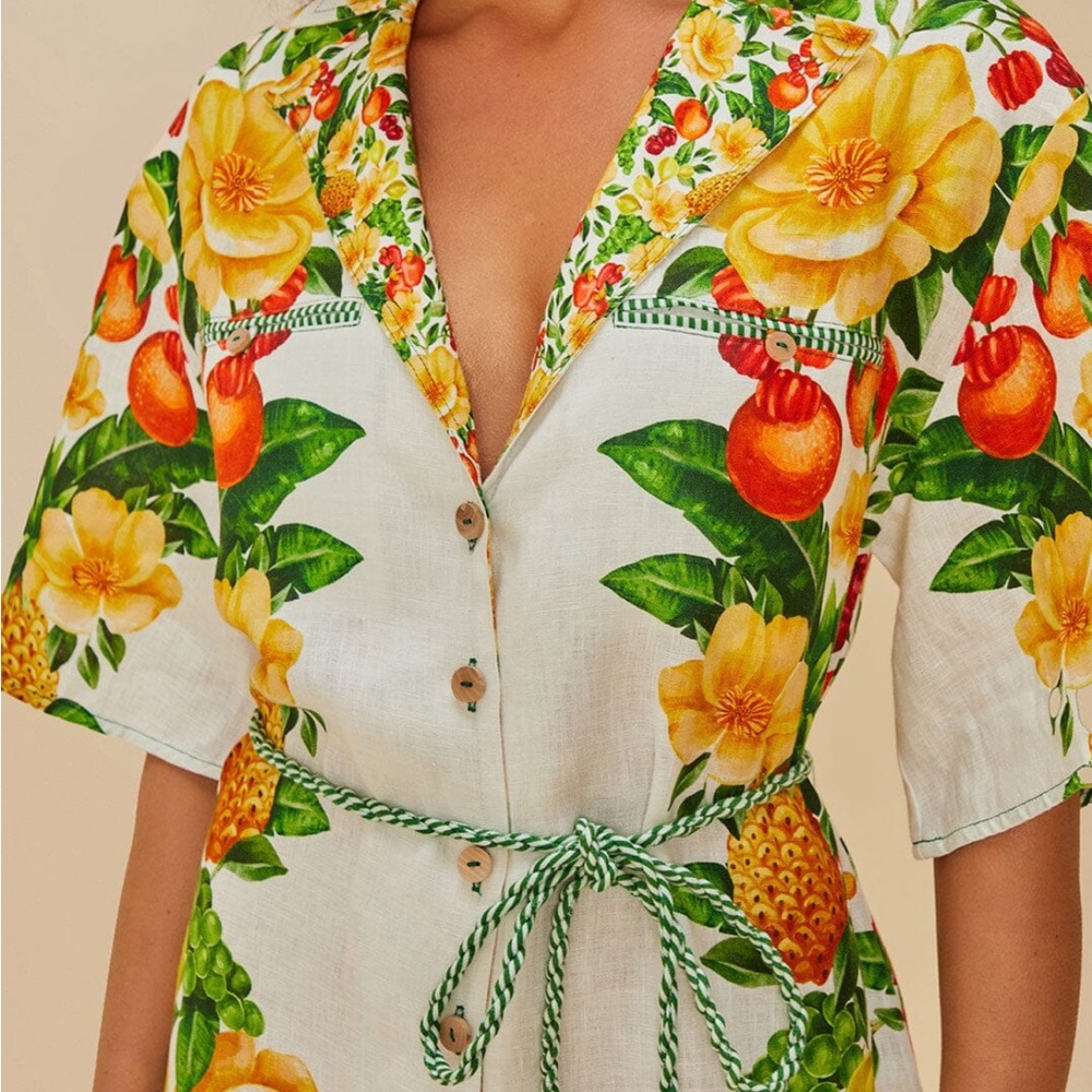FARM Rio Floral Jumpsuit with Yellow and Green Accents - Picture 3 of 4